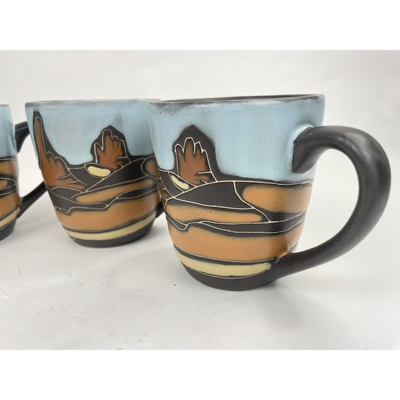 Tabletops Gallery Hand Painted SOUTHWEST Mug Set Of 4 - Picture 2 of 16